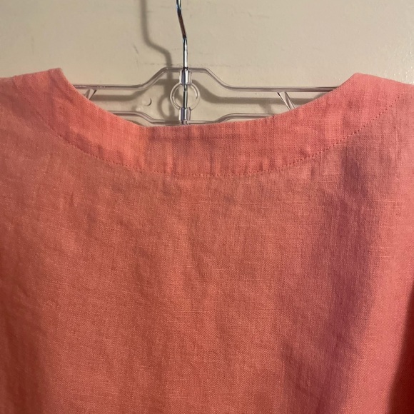 Orvis 100% Linen Button Front Pink Top Size Large - Picture 7 of 8
